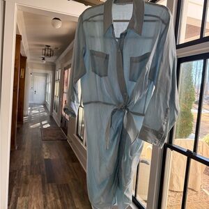 Veronica Beard Light Blue Shirt Dress